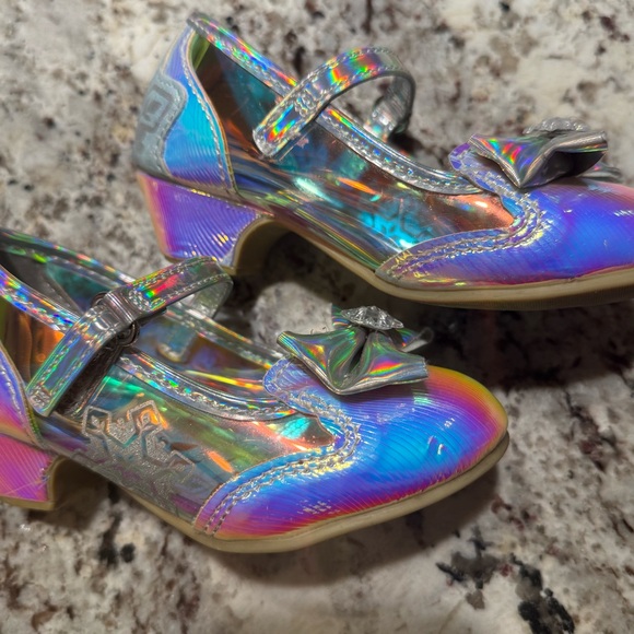 Frozen little Kids Silver Shoes with Bow 9T - Picture 6 of 11